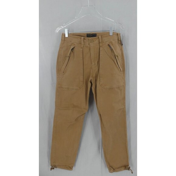 VTG Abercrombie & Fitch 28x30 Pants Paratrooper Cargo Mens Slim Straight Tan Y2K - Picture 1 of 11